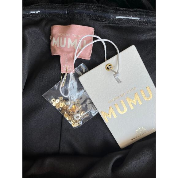 NEW NWT Show Me Your Mumu On My Way Dress Sun Sequins Velvet Size Large - Picture 4 of 4